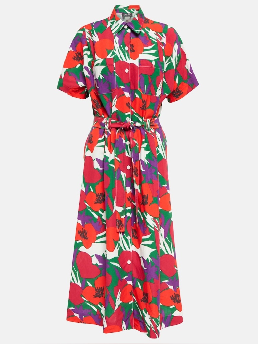 A.P.C. Dress Women’s 38 Belted Floral Midi Linen